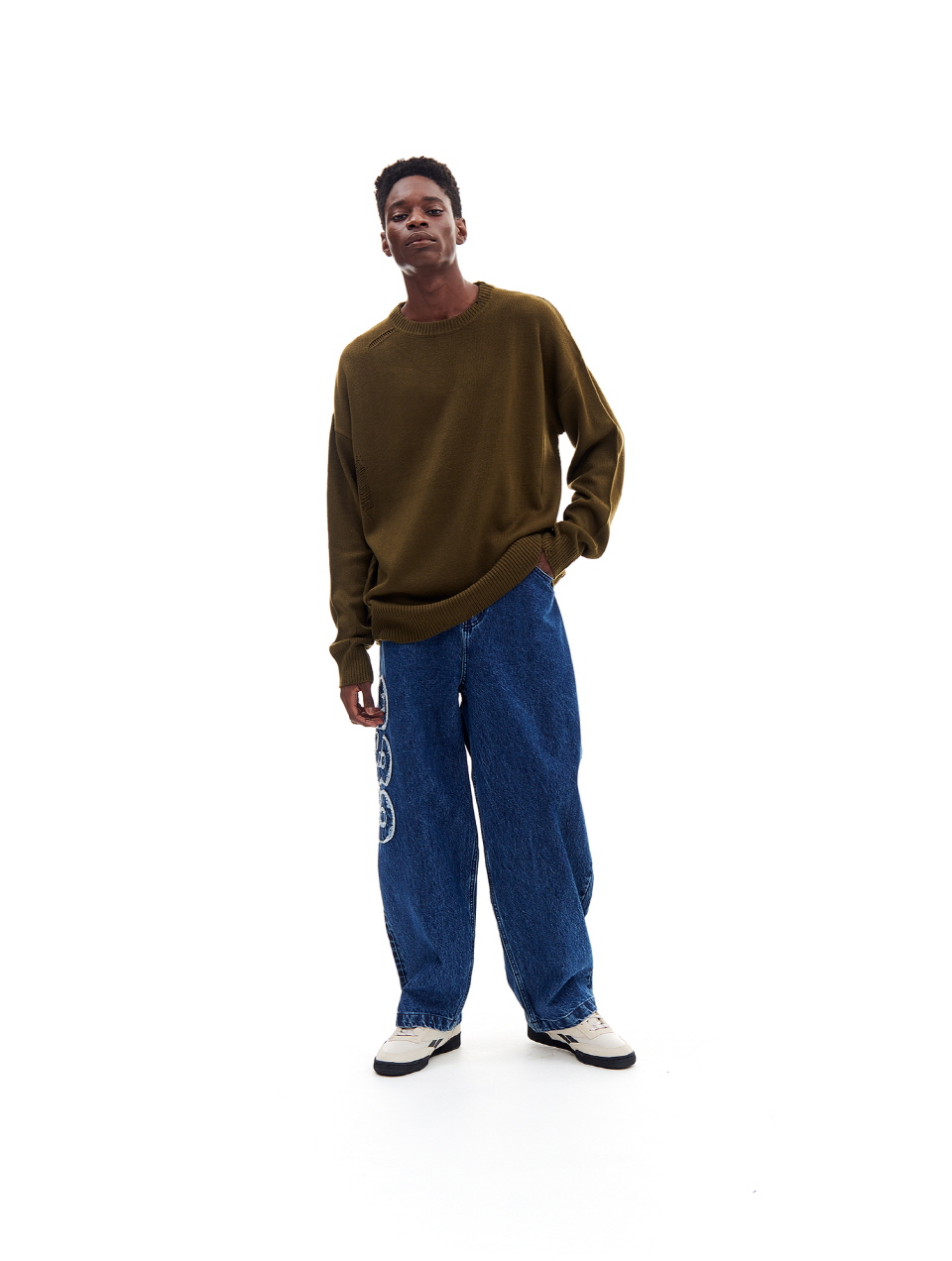 MUSINSA | ARCHIVE BOLD 939 APPLIQUE DENIM PANTS (BLUE)